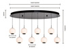 Lampa wisząca owalna ósemka LED Luberon czarny chrom Aviano Lighting 7051-805