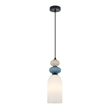Lampa wisząca pojedyńcza o średnicy 12cm 1xE27 Bonata Italux PND-36573-1A-BK-WH