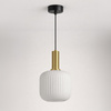 Lampa wisząca z białym kloszem i złotym detalem FABIO Kaja Lighting K-5871