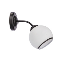 MARINEN LAMPA KINKIET CZARNY 1X40W E27 KLOSZ BIAŁY Z OBWÓDKĄ Candellux 21-26545