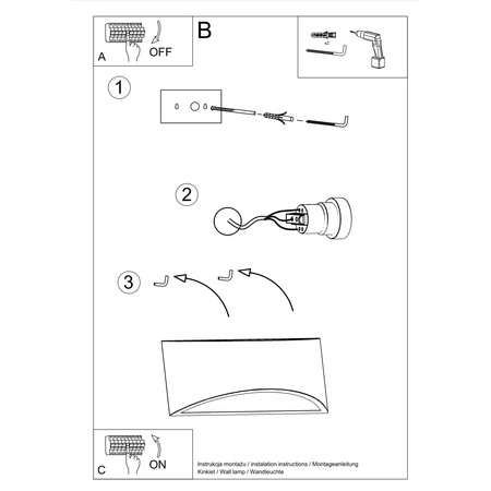 Kinkiet lakierowany biały VIXEN Sollux Lighting SL.1048
