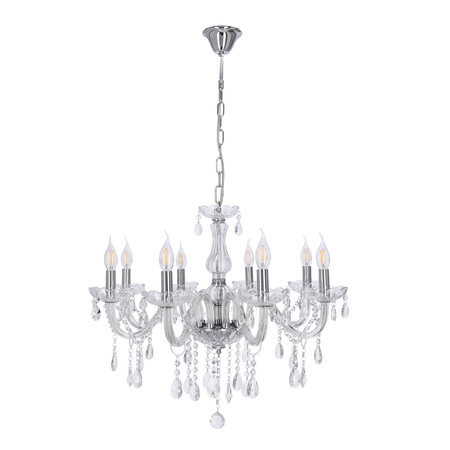 Cristallo lampa wisząca chromowy 8x40W E14 transparentny Candellux 38-30337