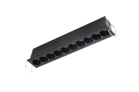 Czarna podłużna lampa podtynkowa LED TETRIX 10 GIPS 20W CCT BK AZZARDO AZ6278