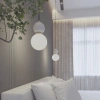 Lampa wisząca Bilo II 1xG9 biały szklany klosz z ozdobną marmurową kulą PL0137 Yaskr