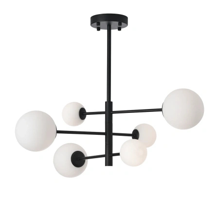 Lampa wisząca czarna sześć szklanych białych kul Bolti 6xG9 PLC0103-BK Yaskr