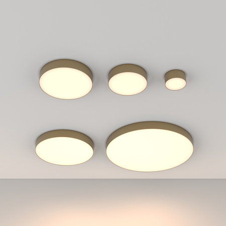 Plafon o średnicy 30cm ze złotą matową obramówką LED 3000K Zon C032CL-36W3K-RD-MG Maytoni