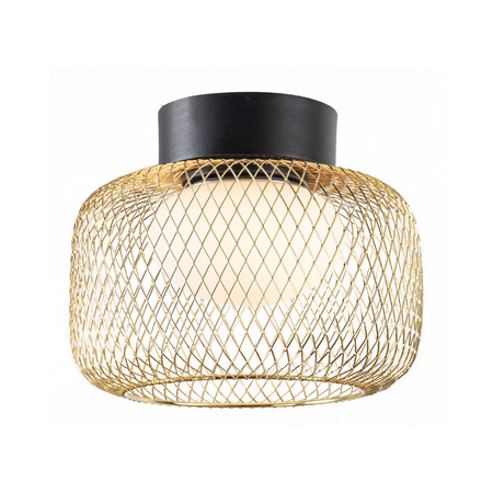 Lampa sufitowa okrągła 25cm siatkowa złota metalowa obudowa wraz z białym kloszem SOPRA 25 1xGX53 Candellux Studio 31-50984