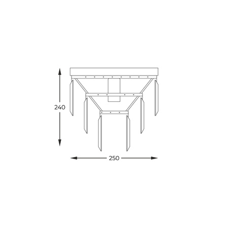 Lampa sufitowa AMEDEO E27 Zuma Line C17106/1 - złoty plafon E27 z kryształkami