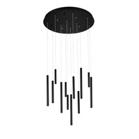 Duża lampa wisząca 12 punktów świetlnych z wbudowanym ściemniaczem ILIOS 12 PENDANT 3-STEP DIMM BK AZZARDO AZ5744