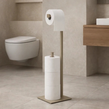 Beżowy stojak na papier toaletowy KS-53 PAPER STAND z serii KAJA HOME