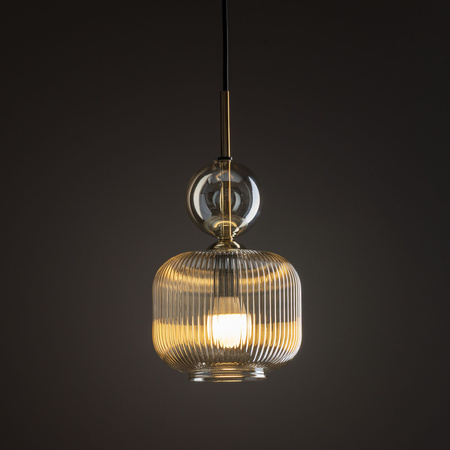 Lampa wisząca ryflowany koniakowy klosz SOPHIA COGNAC 1xE14 Tk Lighting 11038
