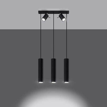 Lampa wisząca RING 3 czarny Sollux SL.1099