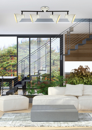 ZUMBA LAMPA SUFITOWA LISTWA 4X40W E14 BIAŁY+CZARNY Candellux 94-72153