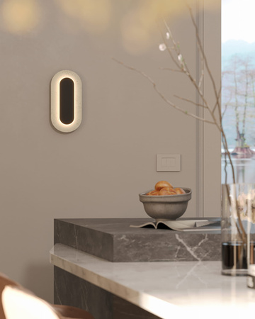 Owalny kinkiet ścienyy z trawertynu LED 3000K Travertino Oval Maxlight W0393
