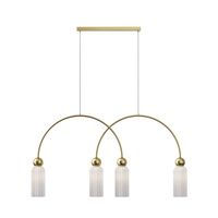 Rozłożysta złota lampa wisząca z karbowanymi szklanymi kloszami Antic MOD302PL-04W Maytoni