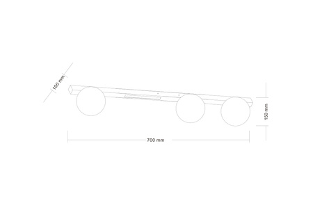 Lampa sufitowa podłużna 3 kule plus podświetlenie LUND G9/LED Zuma Line W231102-3