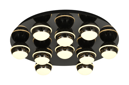 Plafon dziesiątka okrągły LED Biarritz czarny chrom Aviano Lighting 9047-1005