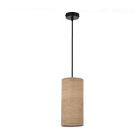 Ballo lampa wisząca czarny 1x60 e27 abażur orzechowy Candellux 31-19615