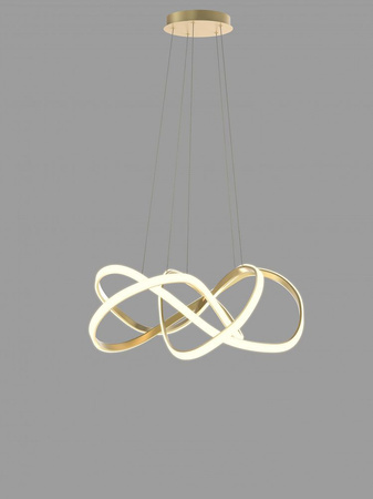 Duża złota lampa wisząca LED o średnicy 90cm ARTE Aviano Lighting 7097-0115
