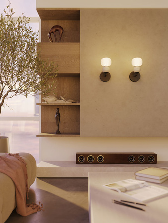 Kinkiet czarny jasnoszara kula z mlecznym kloszem Modern LED 3000K Maxlight W0398