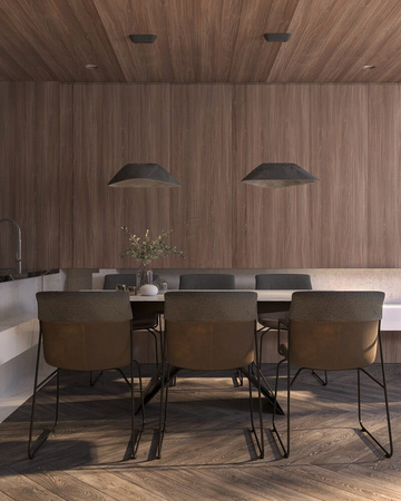 Czarna geometryczna lampa wisząca z filcu LED 3000K Carbon Maxlight P0567