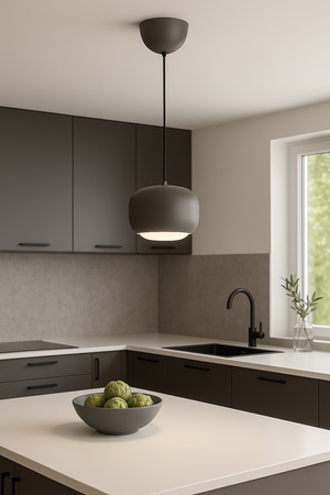 6026-117 Lampa wisząca jedynka Positano szara