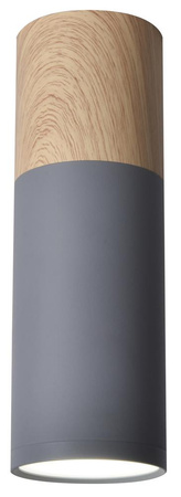 TUBA LAMPA SUFITOWA 1X15W GU10 6,8/20 SZARY+DREWNO Candellux 2284286