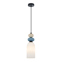 Lampa wisząca pojedyńcza o średnicy 12cm 1xE27 Bonata Italux PND-36573-1A-BK-WH