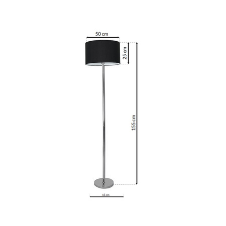 Lampa stojąca CASINO BLACK/CHROME 1xE27 Milagro ML6382