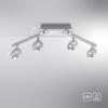 Poczwórna lampa listwa sufitowa do łazienki w kolorze aluminium IP44 SILEDA Paul Neuhaus 6786-96