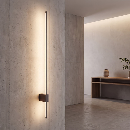 Brązowy liniowy kinkiet 114cm podświetlający ściane LIXA BROWN LED 3000K 18W Tk Lighting 18300
