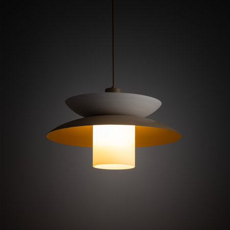 Lampa wisząca beżowa z białym szklanym kloszem VERADO SABIA 1 TK Lighting 11766