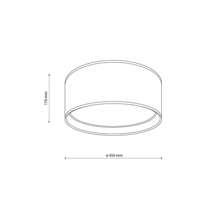 Lampa sufitowa, plafon BILBAO BLACK 45cm TK Lighting 3376