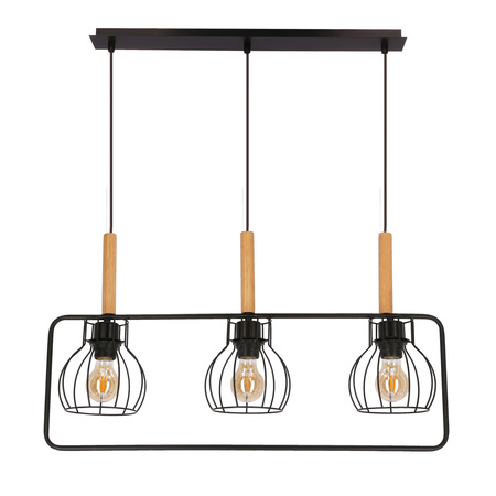 Lampa wisząca trzy druciane klosze czarny 3x40W E27 FRANITA Candellux 33-32010