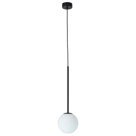 Czarna lampa wisząca z biała szklaną kulą o średnicy 15cm Bolti 1xE14 PL0112-BK Yaskr