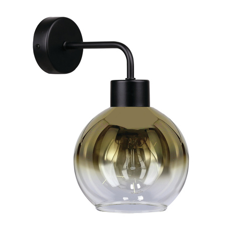 LADY LAMPA KINKIET CZARNY 1X40W E27 KLOSZ ZŁOTY Candellux 21-27894