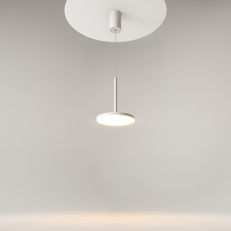 Okrągła płaska lampa wisząca biała 18,5cm LED 3000K Plato P076PL-L12W3K-W Maytoni