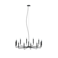 Czarny żyrandol loftowy minimalistyczny – lampa wisząca świecznikowa 12xE14 ORTO B Nowodvorski 11464