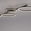 Podłużna czarna lampa sufitowa LED cztery ringi z funkcją ściemniania SwitchMo MINI RITUS Just Light 14211-18