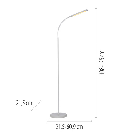 Biała lampa podłogowa LED ze zmienną barwą światła i giętkim ramieniem ELLY Just Light 11031-16
