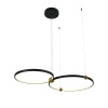 Lampa Wisząca dwa czarne połączone ringi 50cm i 40cm Kido M LED PL0139 Yaskr