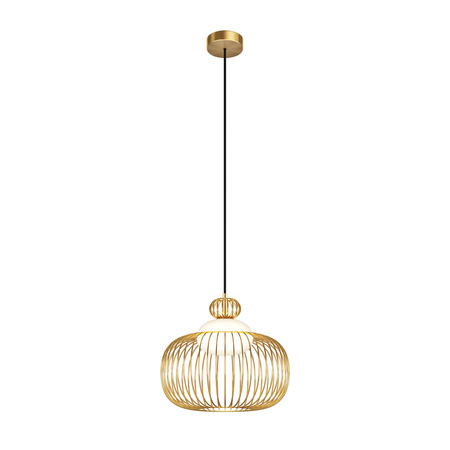 Złota druciana lampa wisząca ze szklanym kloszem 1xG9 Levitation MOD376PL-01G Maytoni