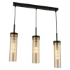 Lampa wisząca czarna potrójna z miodowymi kloszami Malika 3xE27 PL0140-3 Yaskr