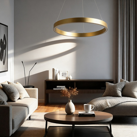 Lampa wisząca Midway Triangle złota 60cm okrąg LED 3000K Light Prestige LP-033/1P S GD Triangle