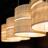 Poczwórna lampa wisząca z abażyrkami z rafii 4XE27 CALMA Tk Lighting 11603