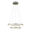 Lampa wisząca srebrna dwa okręgi LED Morte Italux PND-34535-2L-SILV