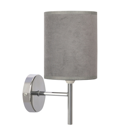 YAN LAMPA KINKIET CHROMOWY 1X40W E14 ABAŻUR GRAFITOWY Candellux 21-27559