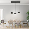Lampa wisząca trzy wiszące czarne kule na belce z funkcją SwitchMo i ComfortLift BALLINI Just Light 15261-18