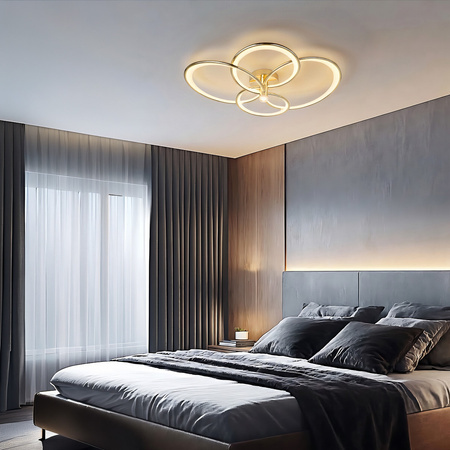 Plafon złoty 4 obręcze Azina LED Light Prestige LP-4852/4C GD