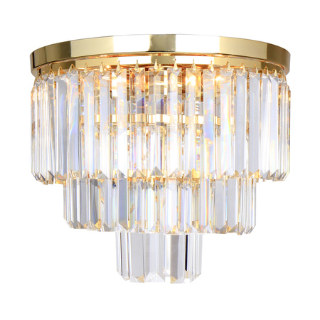 Lampa sufitowa AMEDEO E27 Zuma Line C17106/1 - złoty plafon E27 z kryształkami